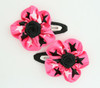 Star pink flower hair clips pair