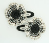 Scotch black flower hair clips pair