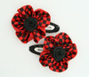 Check small red flower hair clips pair