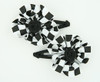 Check big black flower hair clips pair