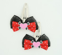 Black-Red / heart bone pink-black red sweet