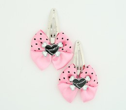 L.Pink / heart bone black-white light pink sweet