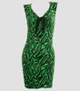 Front - DV zebra green V neck pin up