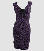 Front - DV leopard purple V neck pin up