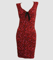 Front - DV leopard ted V neck pin up