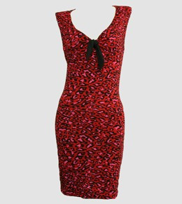 Front - DV leopard ted V neck pin up