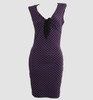Front - DV dot L purple V neck pin up