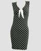 Front - DV dot L black-white V neck pin up