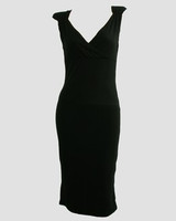 Front - DV plain black V neck pin up