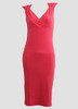 Front - DV plain pink V neck pin up