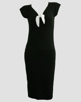 Font - DV black lace V neck pin up