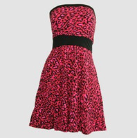 Front - DB leopard pink strapless pin up