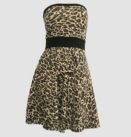 Front - DB leopard brown strapless pin up