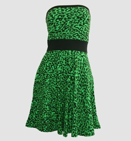 Front - DB leopard green strapless pin up