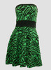Front - DB zebra green strapless pin up
