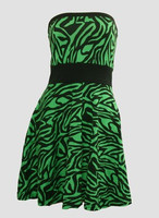 Front - DB zebra green strapless pin up