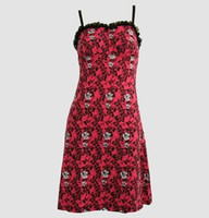 Front - DL skull rose pink lace pin up