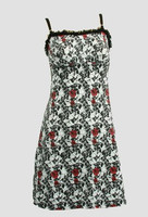 Front - DL skull rose white lace pin up