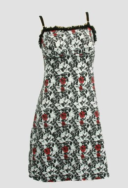 Front - DL skull rose white lace pin up