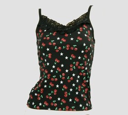 Front - PL cherry star lace top pin up