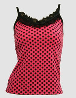 Front - PL dot L pink lace top pin up