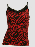 Front - PL zebra red lace top pin up