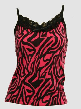 Front - PL zebra pink lace top pin up