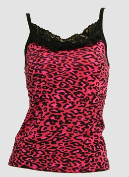 Front - PL leopard pink lace top pin up
