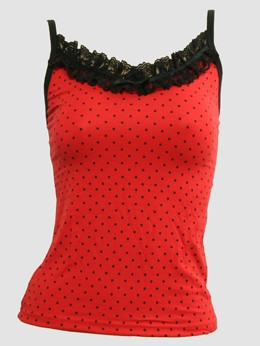 Front - PL dot S red-black lace top pin up