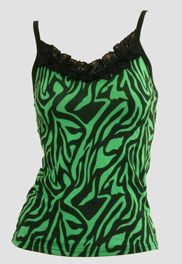 Front - PL zebra green lace top pin up