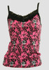 Front - PL skull rose pink lace top pin up