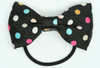 Dot rainbow bow hair tie