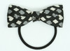 Poker grey bow hair tie