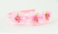BB lace flower L pink big bow