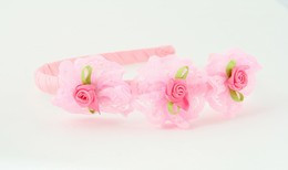 BB lace flower L pink big bow