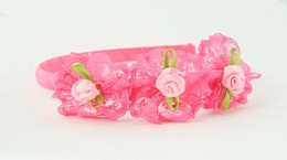 BB lace flower D pink big bow