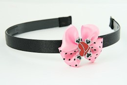 L.Pink / heart bone red-black light pink bow & sweet