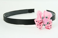 L.Pink / heart bone pink-black light pink bow & sweet