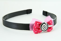 D.Pink / lolly white dark pink bow & sweet