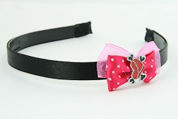 D.Pink / heart bone red-black dark pink bow & sweet