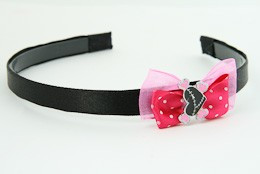 D.Pink / heart bone black-pink dark pink bow & sweet