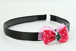 D.Pink / heart horn white dark pink bow & sweet