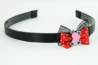 Black-Red / heart bone pink-black red bow & sweet