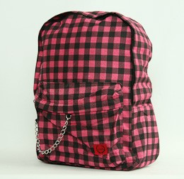 Check pink C check rucksack