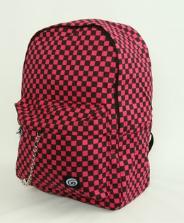 Check M pink check rucksack