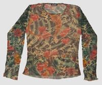 Front - Carper round transparent long sleeve top