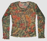 Front - Carper chest transparent long sleeve top