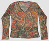 Front - Carper V neck transparent long sleeve top