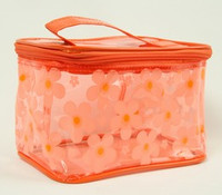 Flower orange toiletry bag