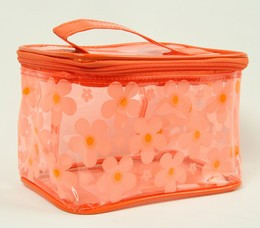 Flower orange toiletry bag